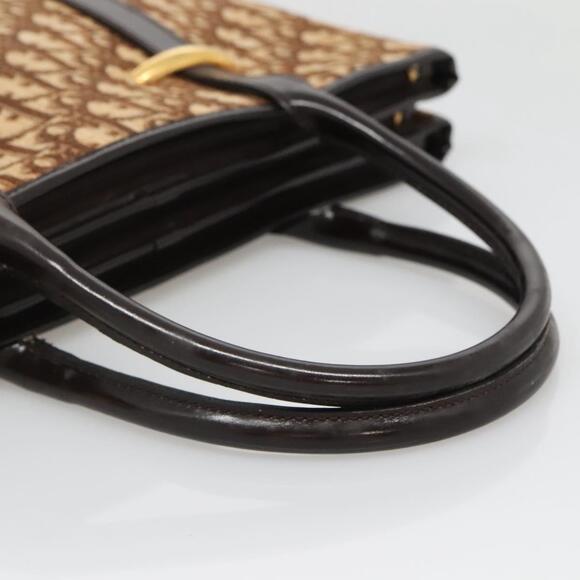 DIOR Trotter Canvas Hand Bag Brown Gold - Picture 7 of 12